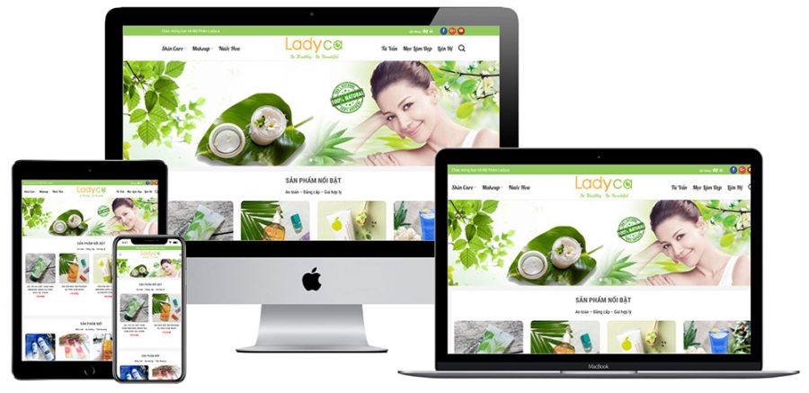 Giao diện website bán mỹ phẩm Ladyca