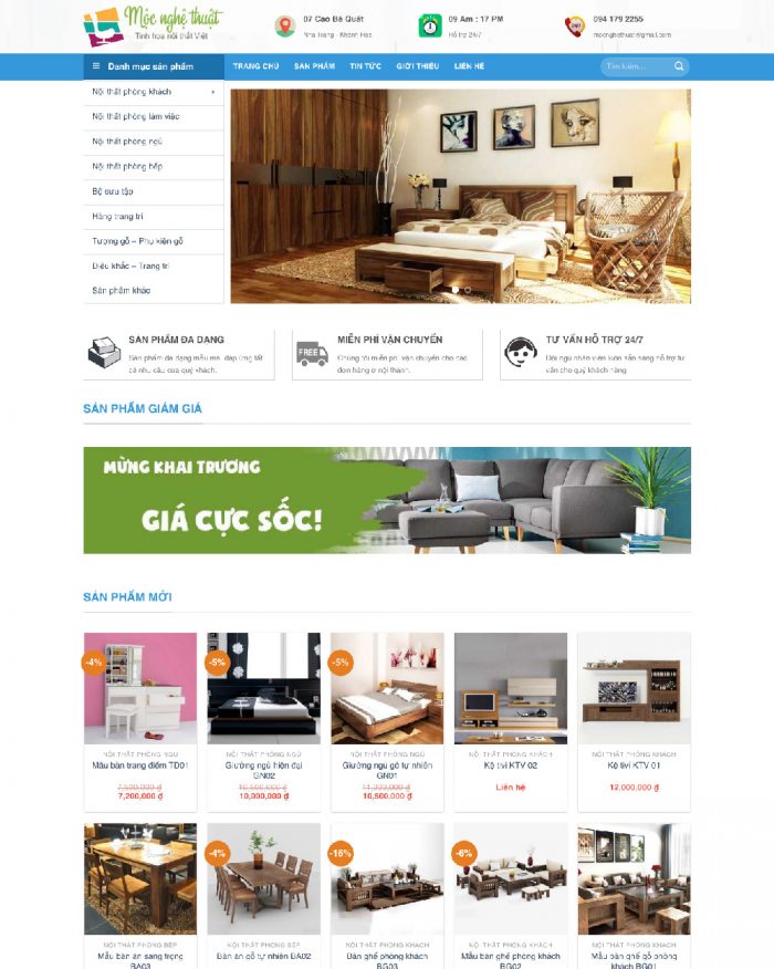 Giao diện website Wordpress bán sản phẩm nội thất