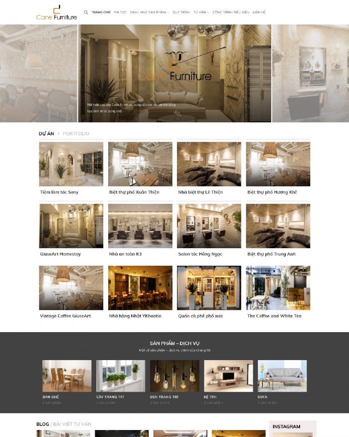 Giao diện website WordPress công ty nội thất