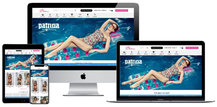 Giao diện website WordPress bán đồ lót bikini mẫu 2