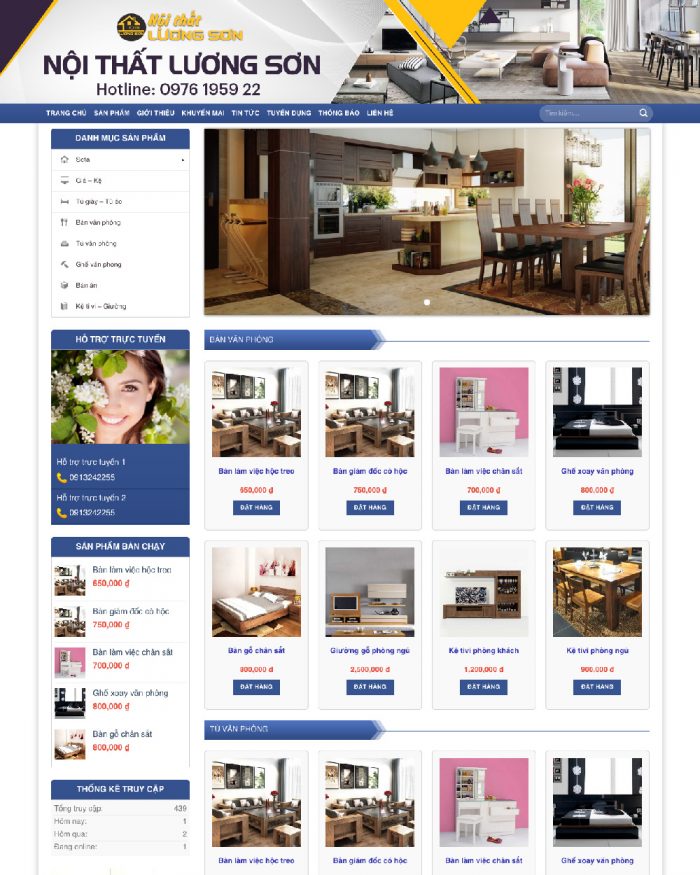 Giao diện webiste WordPress bán nội thất mẫu 5