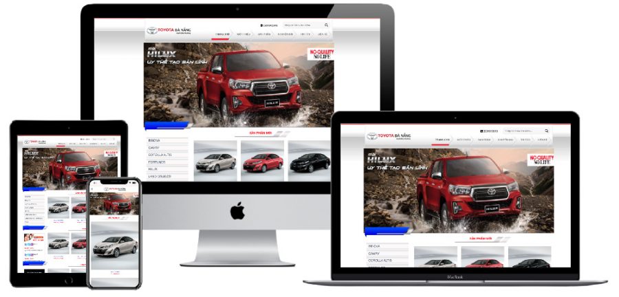 Giao diện webiste WordPress bán ô tô Toyota