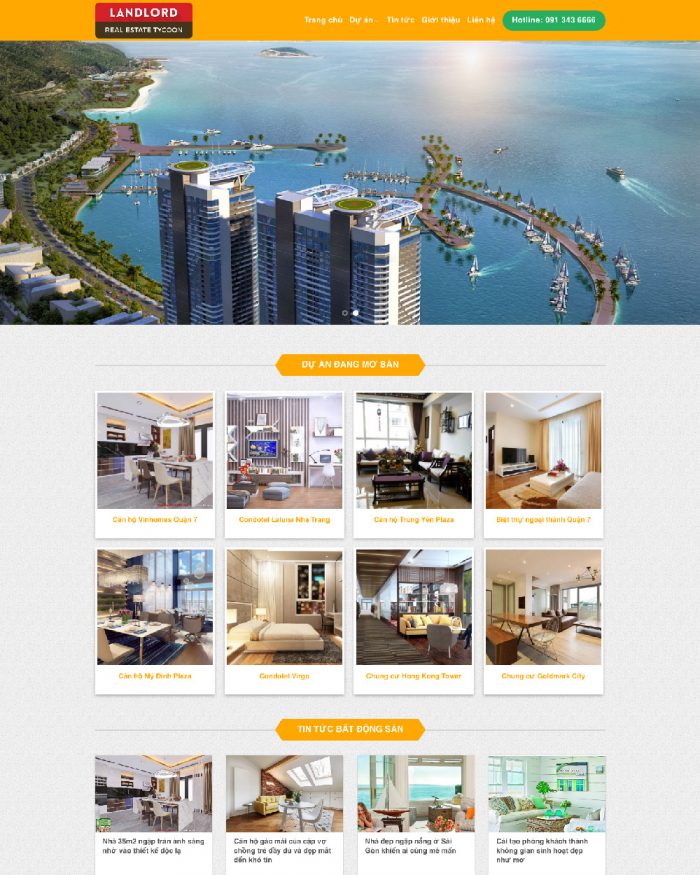 Giao diện website WordPress bất động sản mẫu 4