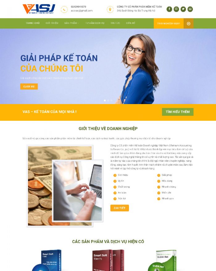 Giao diện webiste WordPress công ty kế toán mẫu 2