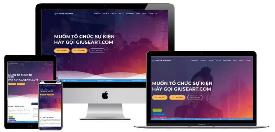 Giao diện webiste WordPress công ty tổ chức sự kiện mẫu 3