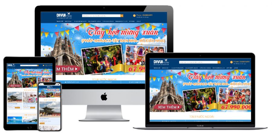 Giao diện website WordPress du lịch đặt tour mẫu 7