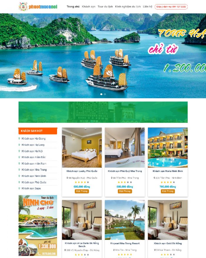 Giao diện website Wordpress du lịch đặt tour