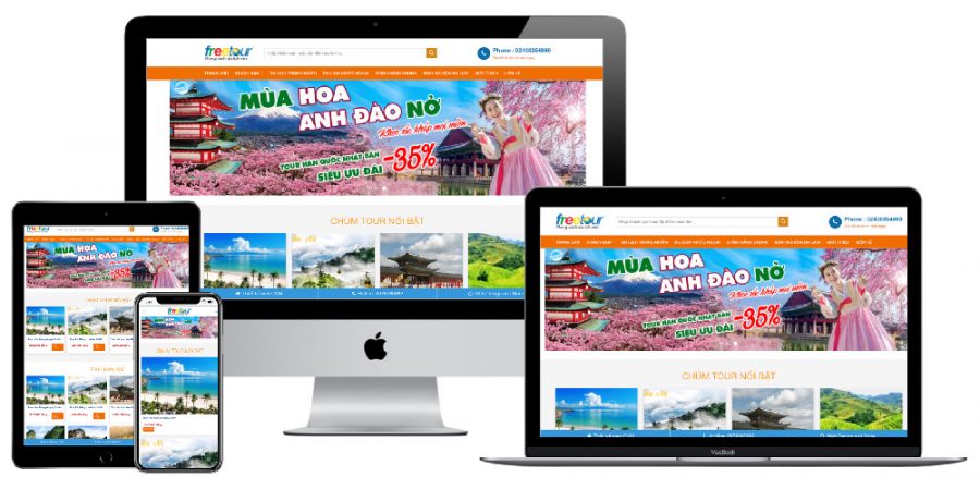 Giao diện website WordPress du lịch đặt tour mẫu 12