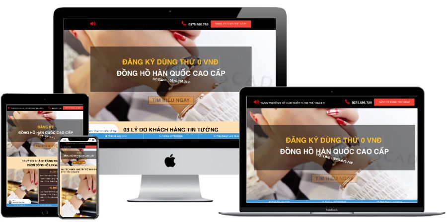 Giao diện WordPress Landing Page bán đồng hồ