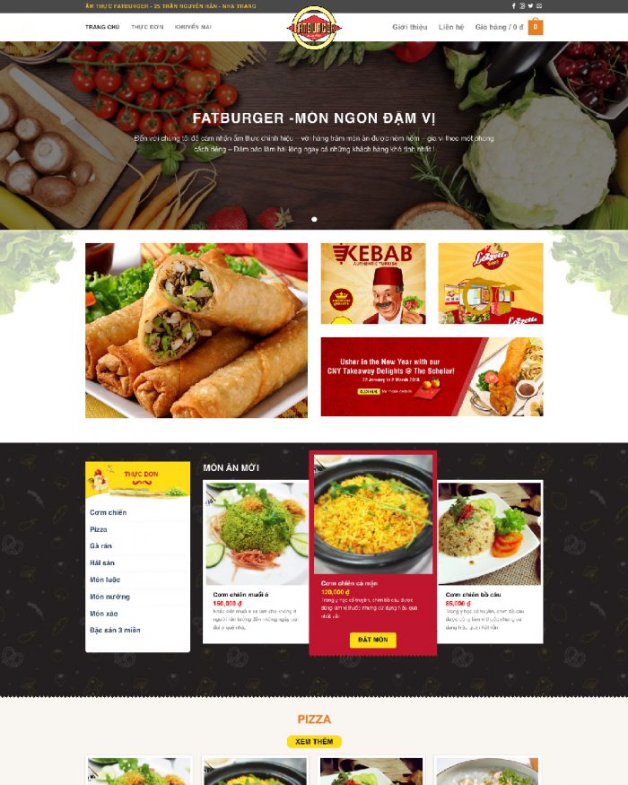 Giao diện website Wordpress nhà hàng ẩm thực