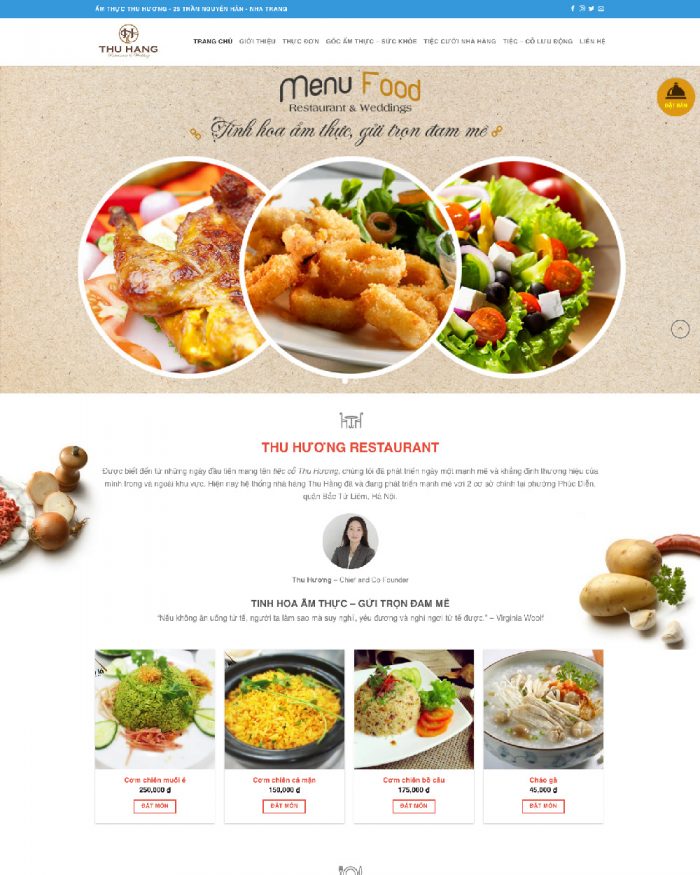 Giao diện website Wordpress nhà hàng ẩm thực 3