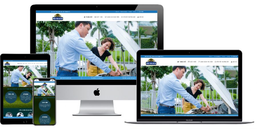 Giao diện website WordPress trung tâm đào lái xe