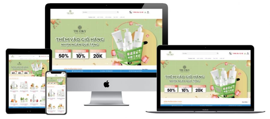 Giao diện website Wordpress bán mỹ phẩm H1220