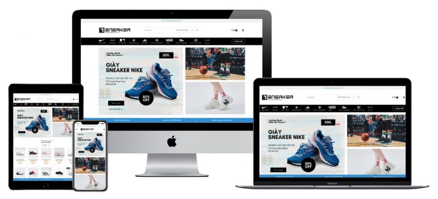 Giao diện website Wordpress bán giày sneaker H1224