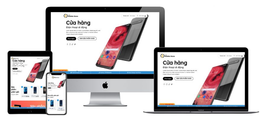 Giao diện website Wordpress bán điện thoại H1242