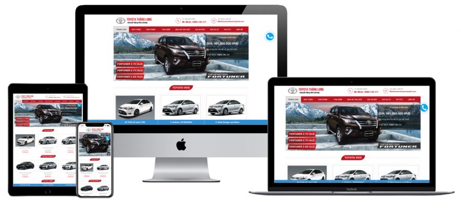 Giao diện website Wordpress bán ô tô toyota H1267